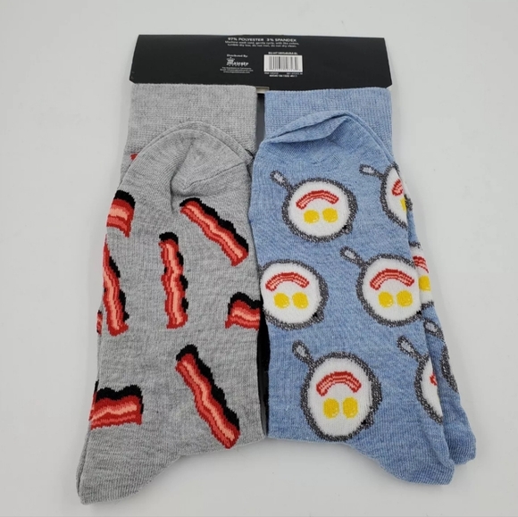 2 Pair Breakfast Food Themed Socks - Picture 2 of 5
